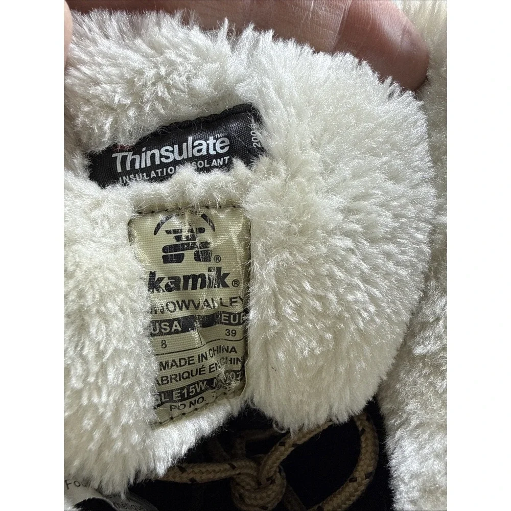 Kamik Snow Valley Brown Leather Faux Fur Thinsulate Snow Boots Women's‎ 8
